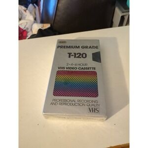 Premium Grade T-120 6 hour EP  Blank VHS Video Cassette Tape Sealed